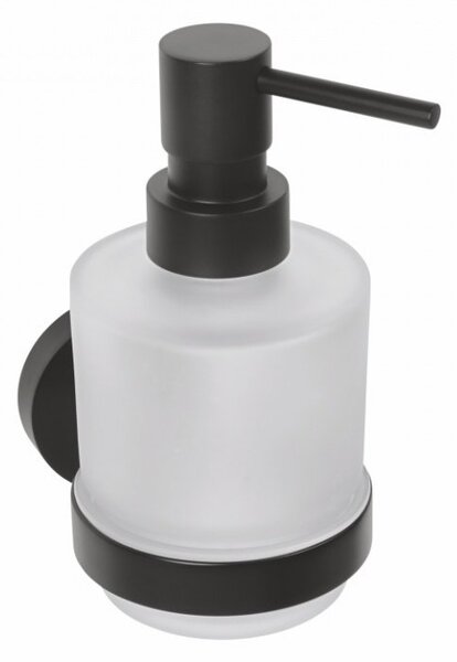 Sapho Sapho, dozator de săpun X-ROUND BLACK 200ml, sticlă de lapte, negru mat, XR103B