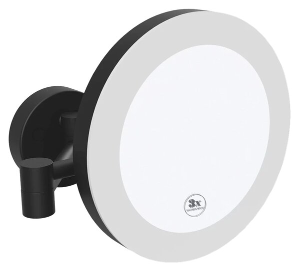 Sapho Sapho, oglindă cosmetică LED suspendată X-ROUND BLACK, diametru 200 mm, neagră, XR016B