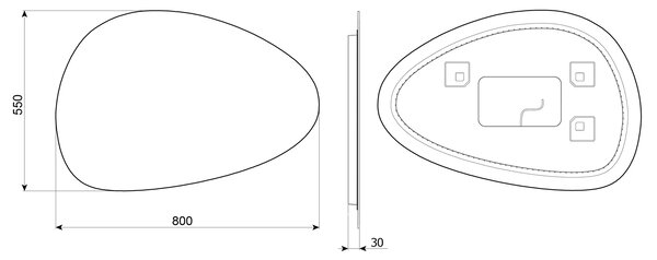 Sapho Sapho, oglinda STEN cu iluminare din spate LED 80x55cm, NA280