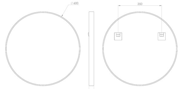 Sapho Sapho, oglinda rotunda NOTION in cadru, ø 60cm, mat auriu, NT600G