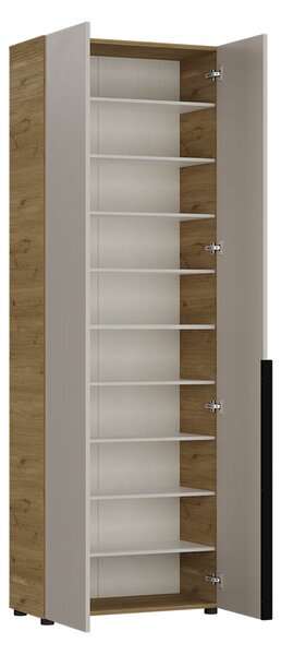 Pantofar Adore Porto, 10 rafturi, Stejar - Bej, 72x210x34 cm