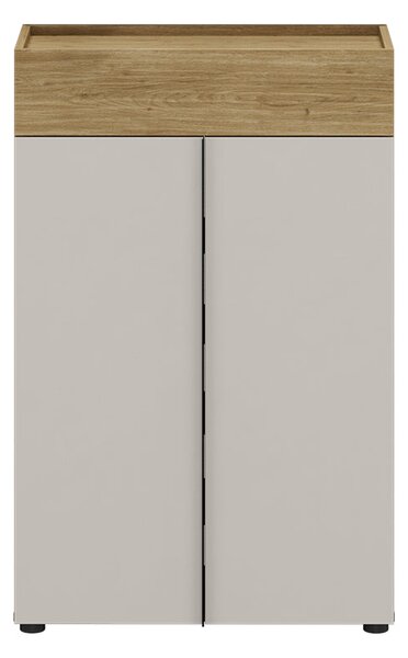 Pantofar Adore Porto, 2 usi, 1 sertar si 5 rafturi, Stejar - Bej, 72x111x34 cm