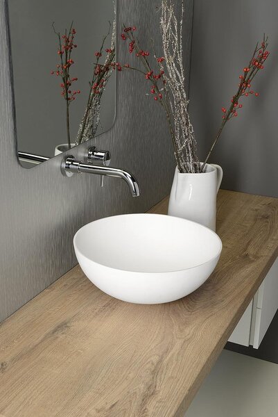 Sapho Sapho, lavoar THIN blat Ø 39 cm, mat alb, WN185