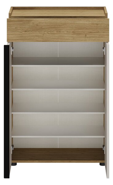 Pantofar Adore Porto, 2 usi, 1 sertar si 5 rafturi, Stejar - Bej, 72x111x34 cm