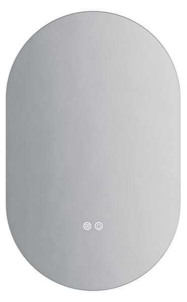Erga Dalia, oglinda LED ovala 50x80cm, 3 culori de lumina, retroiluminare, placa incalzita anti-aburire, ERG-V01-Dalia-5080-CL