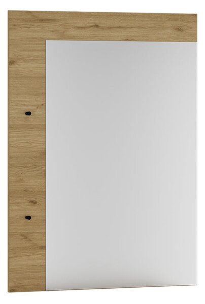 Cuier de perete cu oglinda Adore Porto, 2 agatatori, Stejar, 72x97x3 cm