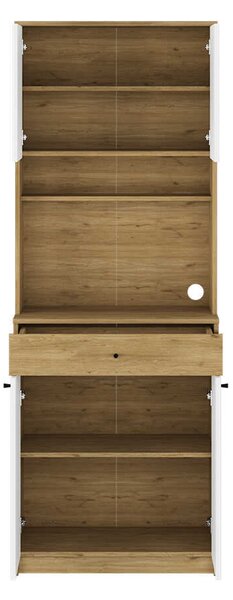 Dulap multifunctional Adore Lungo , 4 usi si 1 sertar, Stejar - Alb, 72x195x45 cm