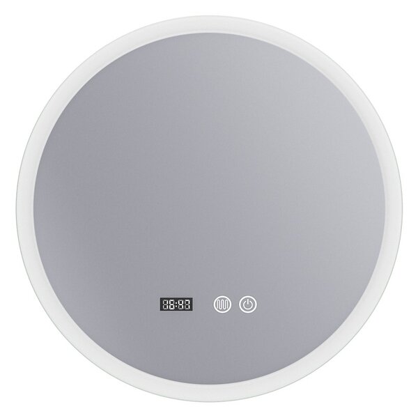 Erga Deam, oglinda rotunda LED 50cm, 3 culori de lumina, iluminare frontala, placa de incalzire anti-aburire, ERG-V01-Deam-5050-CL