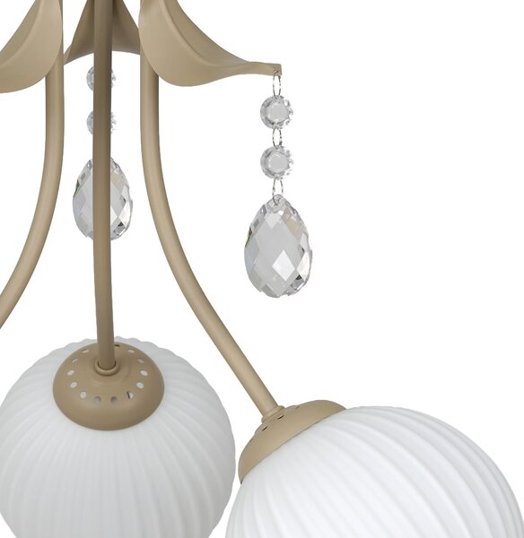 Milagro Lighting Plafonieră Celeste, culoare taupe, Ø 40 cm, metal, cu 3 becuri, reglabil, Auriu / Alamă, Camera de zi / sufragerie, Metal