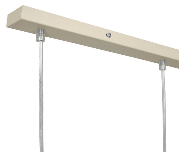 Milagro Lighting Lampă suspendată Timon, gri-maro/bej, lungime 60 cm, metal, cu 3 becuri, reglabil, Bej, Camera de zi / sufragerie, Metal, Modern
