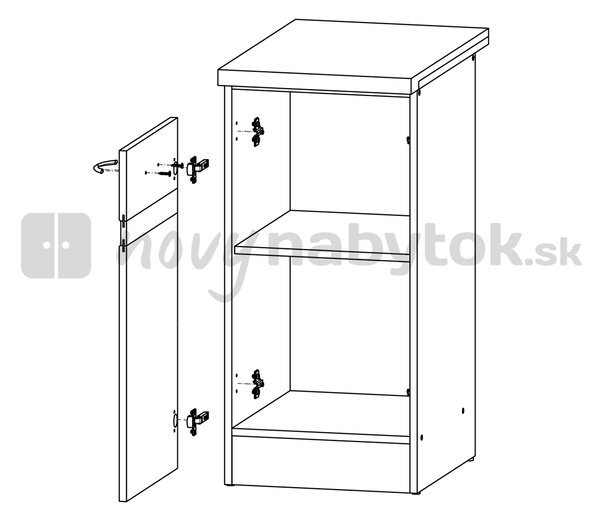 Dulap inferior de bucătărie Junona line D1D/40/82/L (Stejar sonoma + Wenge). 742460