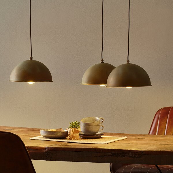 Moretti Luce Lampă suspendată Circle 3248.3L, 3 becuri alamă antică, reglabil, Bronz / Alamă Veche, Camera de zi / sufragerie, Metal, Antichitate