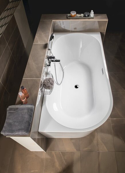 Aqualine Aqualine, cada TIBERA R pe coltar 170x80cm, alb, E1015
