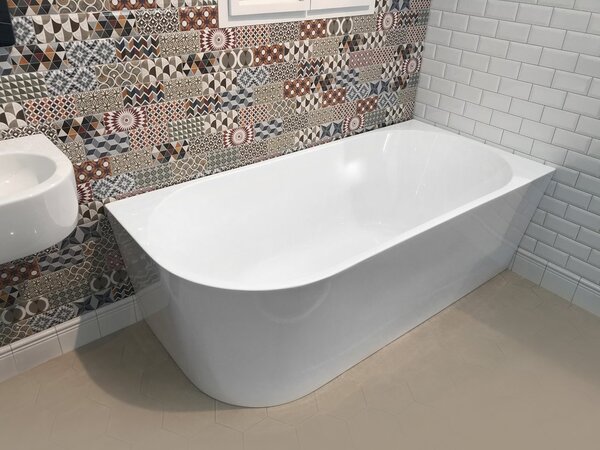 Aqualine Aqualine, cada TIBERA R pe coltar 170x80cm, alb, E1015