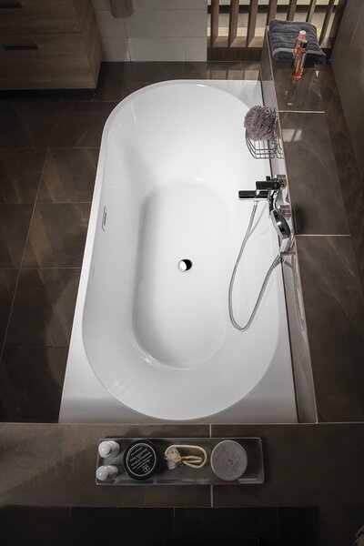 Aqualine Aqualine, cada TIBERA R pe coltar 170x80cm, alb, E1015