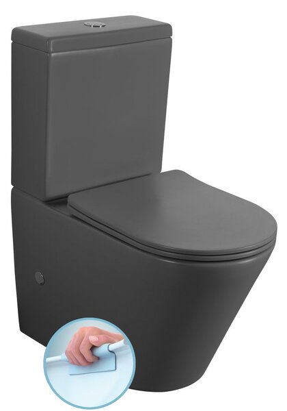 Sapho Sapho, vas combinat WC DARIO RIMLESS cu rezervor, deșeuri inferioare/spate, alb, PC1012WRGR