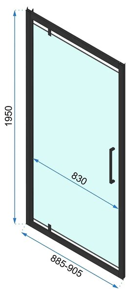 Rea Swing, usa de dus cu 1 canat 90x195cm, sticla transparenta 6mm, profil cromat, REA-K5606