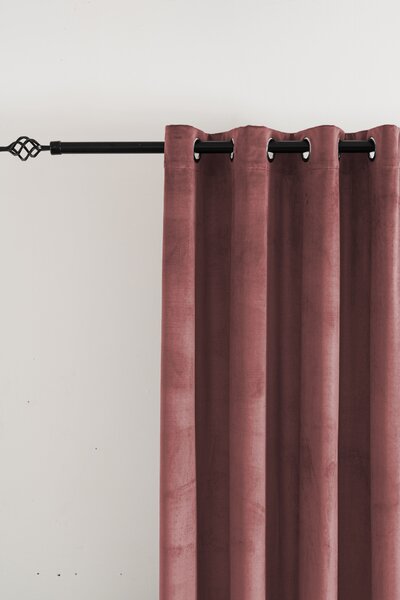 Draperie opaca ELVIO VELVET 140x250 cm, roz vechi. Agatat: Inele metalice