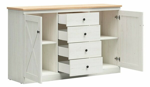 Set dormitor Talvena 105, Pin Anderson, Stejar artizan, PAL laminat