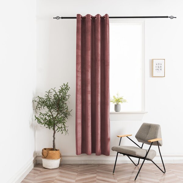 Draperie opaca ELVIO VELVET 140x250 cm, roz vechi. Agatat: Inele metalice