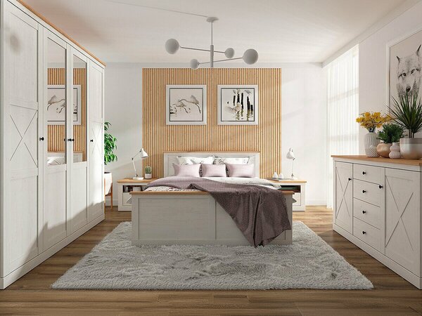 Set dormitor Talvena 105, Pin Anderson, Stejar artizan, PAL laminat