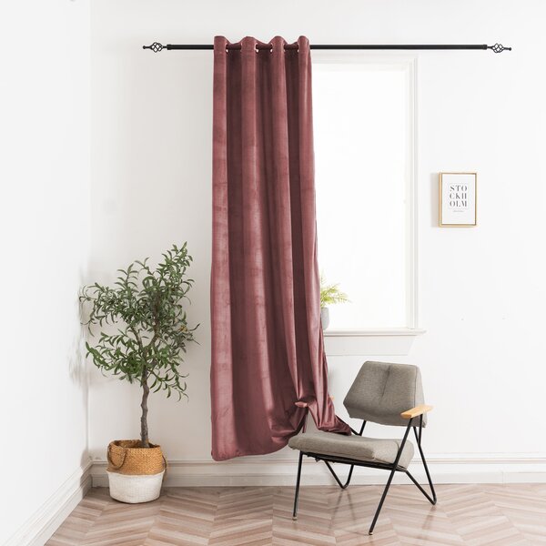 Draperie opaca ELVIO VELVET 140x250 cm, roz vechi. Agatat: Inele metalice
