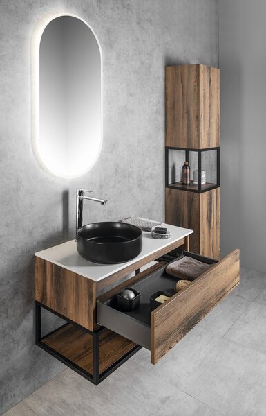 Sapho Sapho, dulap lavoar SKARA 90x50x45cm, stejar negru mat/collingwood, CG006-1919