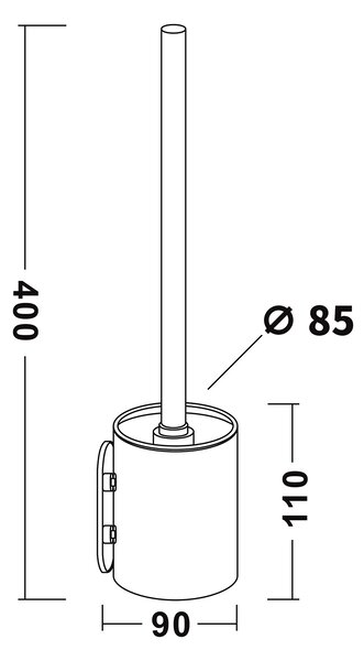 Sapho Sapho, perie WC suspendată, mat negru, 32208B