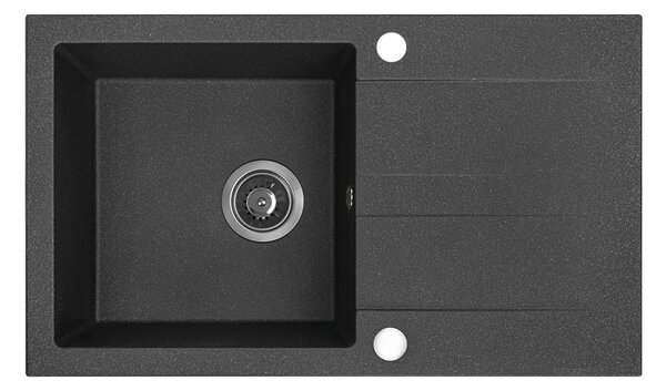 Kuchinox Shire, chiuvetă din granit cu 1 cameră cu scurgere 760x440x185 mm, negru, LAV-SBS_711Y