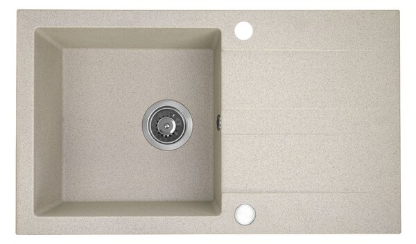 Kuchinox Shire, chiuvetă din granit cu 1 cameră cu scurgere 760x440x185 mm, bej, LAV-SBS_411Y