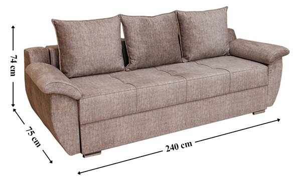 Canapea Extensibila Milano Bonell Mini, Cappuccino