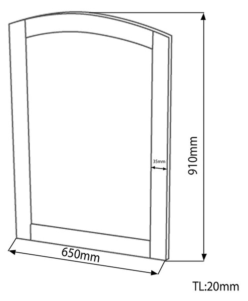 Sapho Sapho, oglindă oglindă RETRO cu cadru din lemn 650x910mm, alb antic, 1685