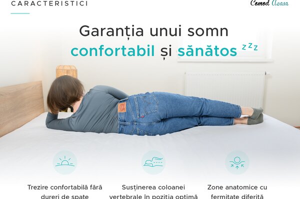 Saltea cu arcuri impachetate SOMMERA 18 cm 80 x 200 cm Protectie saltea: FARA protectie saltea