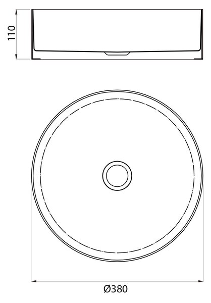 Sapho Sapho, chiuveta de blat din otel inoxidabil AURUM, diametru 38 cm, inclusiv scurgere, ciocanita, mat auriu, AU201-T