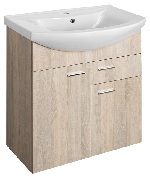 Aqualine Aqualine, dulap lavoar ZOJA 71,5x74x34cm, stejar platinat, 51175