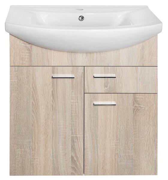 Aqualine Aqualine, dulap lavoar ZOJA 71,5x74x34cm, stejar platinat, 51175