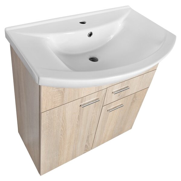 Aqualine Aqualine, dulap lavoar ZOJA 71,5x74x34cm, stejar platinat, 51175