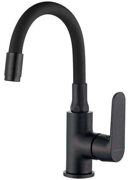 Kuchinox Dima, baterie lavoar cu gura flexibila h-280, negru mat, LAV-BQD_721D
