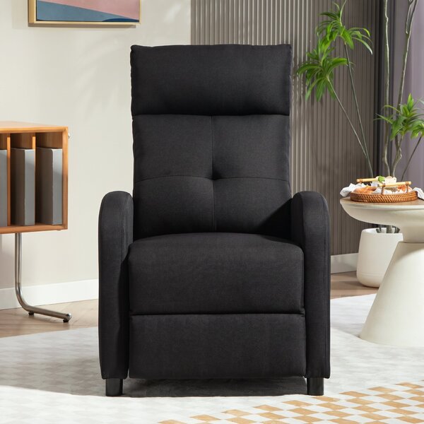 HOMCOM Fotoliu Reclinabil Fino a 155° Con Suport pentru Picioare In Material Textil Negru | Aosom Romania