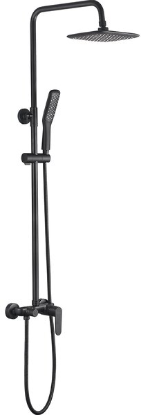 Kuchinox Dima, set de duș cu duș cu ploaie și duș manual, negru mat, LAV-PQD_70KB