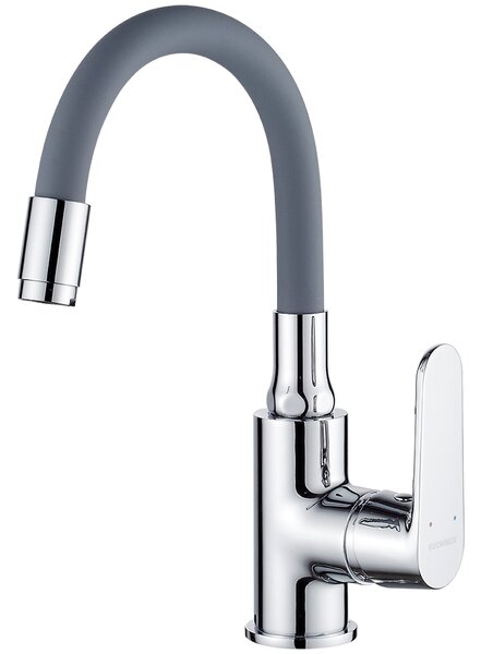 Kuchinox Dima, baterie lavoar cu gura flexibila h-280, gri-crom, LAV-BQD_021D