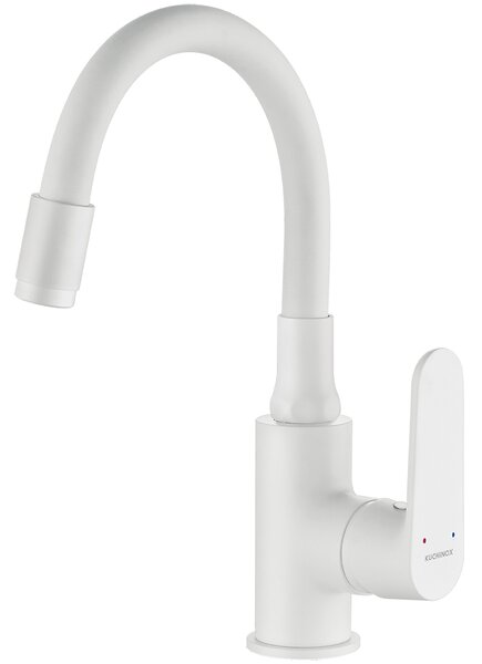 Kuchinox Dima, baterie lavoar cu gura flexibila h-280, alb mat, LAV-BQD_621D