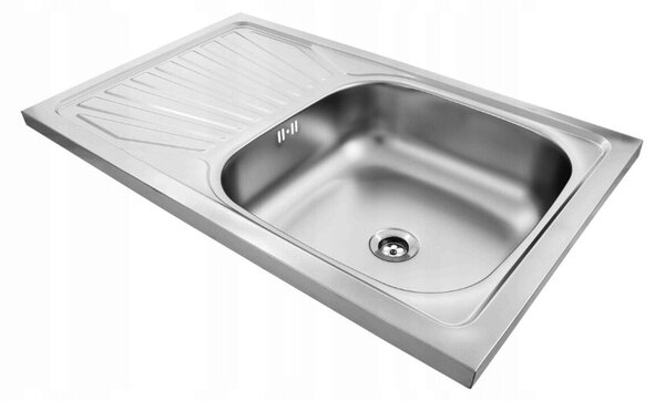 Kuchinox Kuchinox, chiuveta inox cu 1 compartiment 800x500x155 mm + sifon, decor neted, otel, LAV-SK2_211T