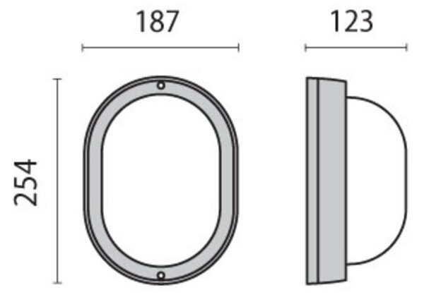 Performance in Lighting Aplică LED de exterior Eko+19 3.000K antracit, Negru, Metal