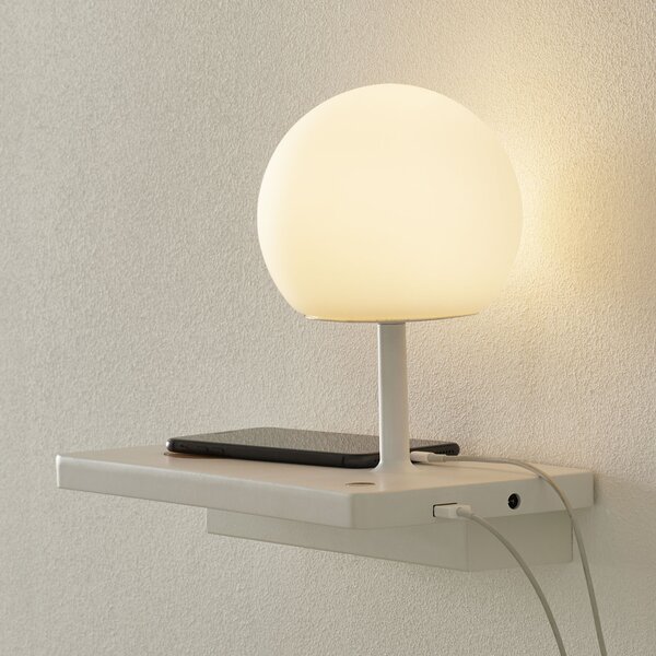 FARO BARCELONA LED lumina de perete Niko - suprafață încărcare inductivă stânga, reglabil, Alb, dormitor, Metal, Scandinavă