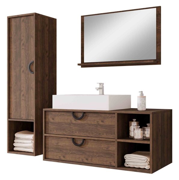Set baie Sodalis, Nuc, Negru, PAL laminat, 61 kg