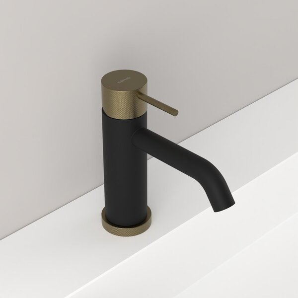Sapho Sapho, ULTRASAN Baterie lavoar cu soclu fără scurgere, negru mat/auriu mat, UT002VBG