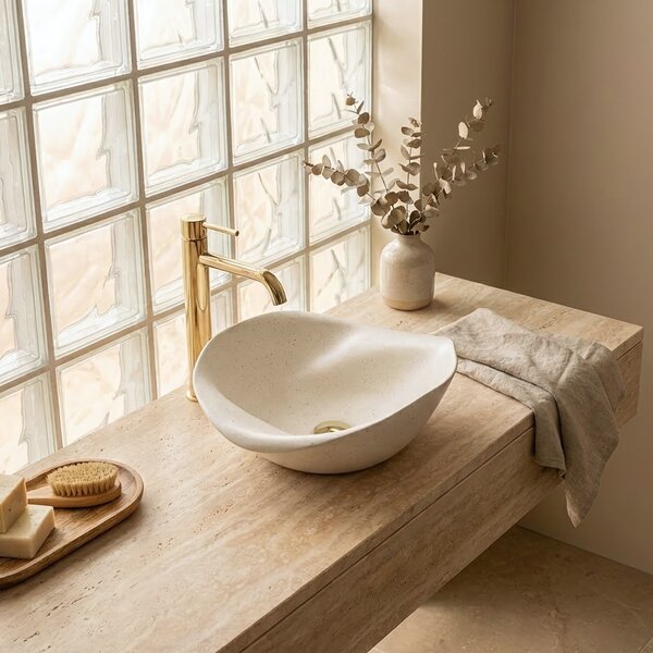 Lavoar ceramic pentru blat REA HM-34B Handmade ART