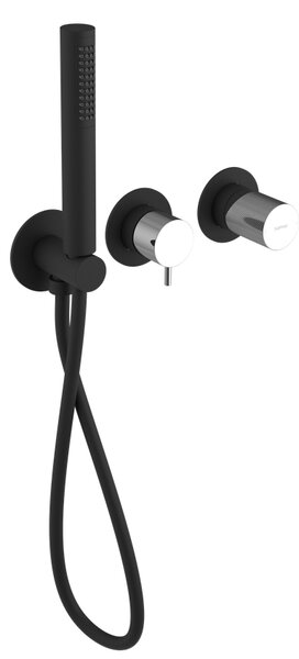 Sapho Sapho, pod ULTRATAP. duş baterie, dus de mana, 2 prize, negru mat/crom, UT045TBC