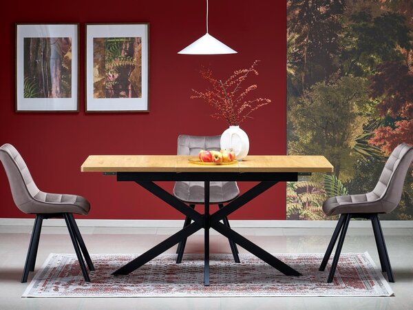 Masă Houston 2188, Stejar auriu, Negru, 75x80x120cm, 31.5 kg